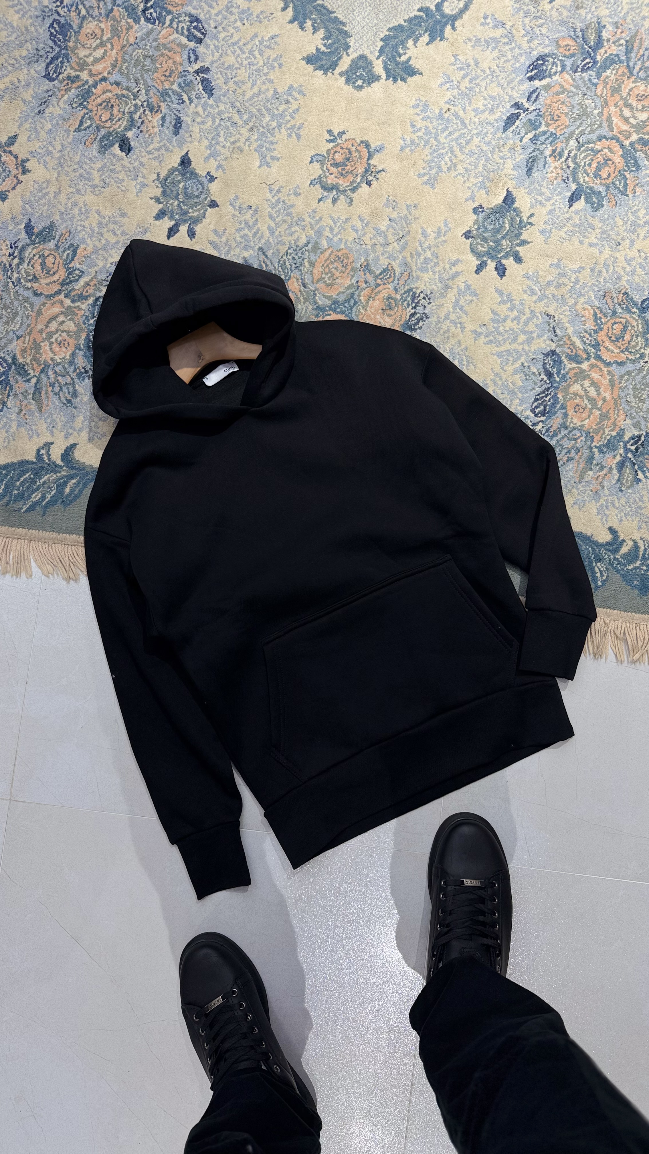 BASIC CRASH HOODIE BLACK