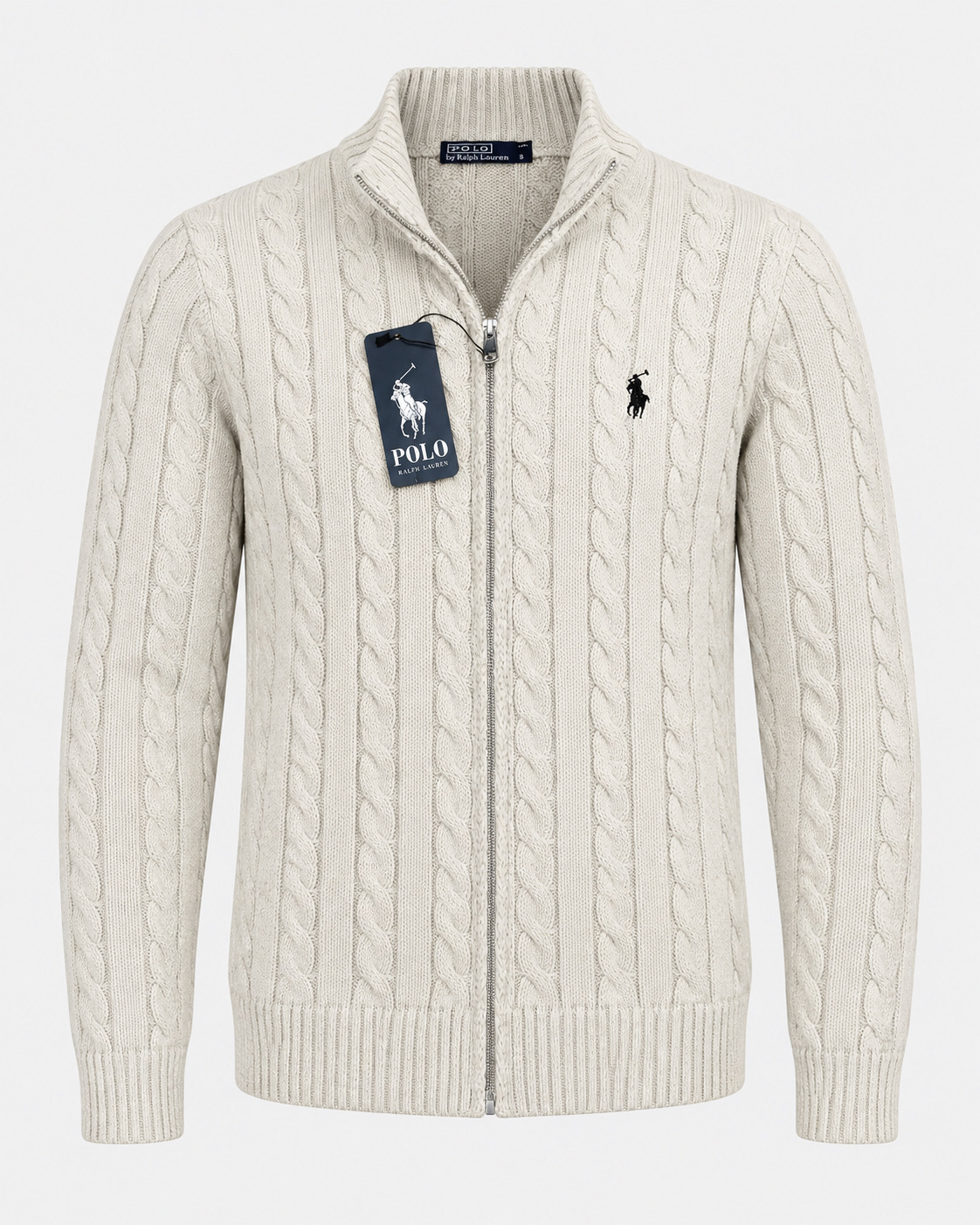 Polo Zipper Cable Knit KREM