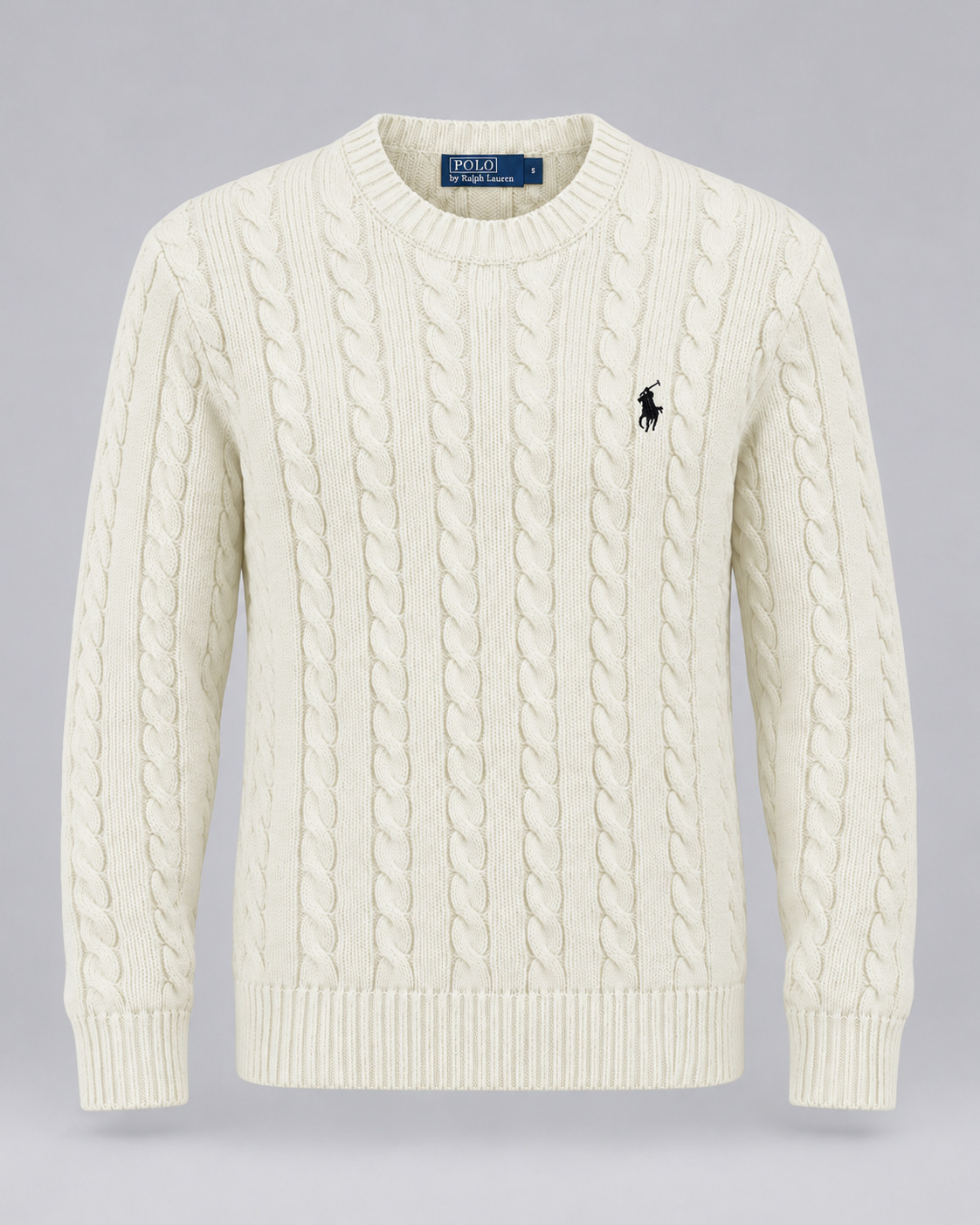 POLO RL CABLE KNIT - I BARDHË(QUMËSHT)