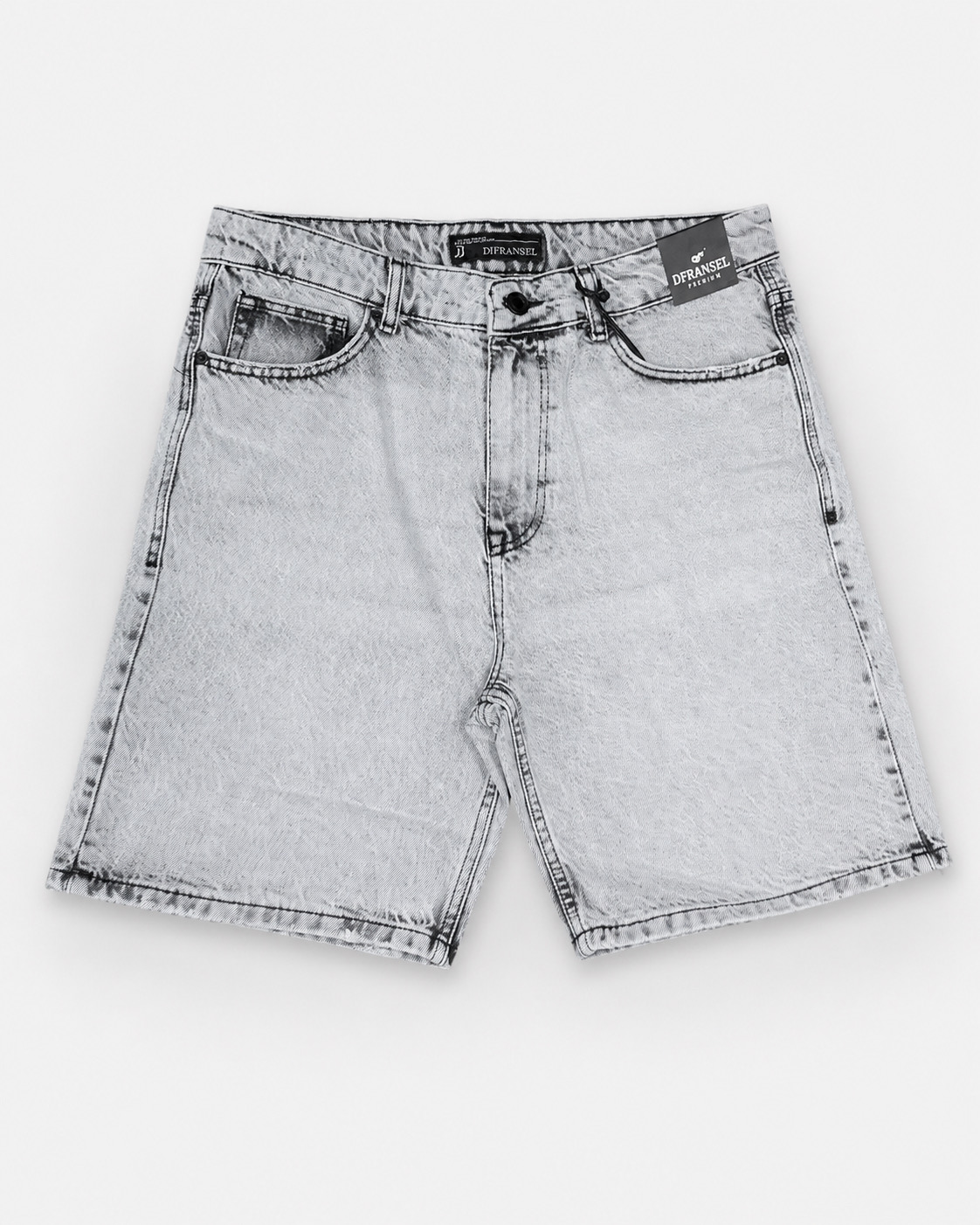 Frost Wash Denim Shorts - diffransel