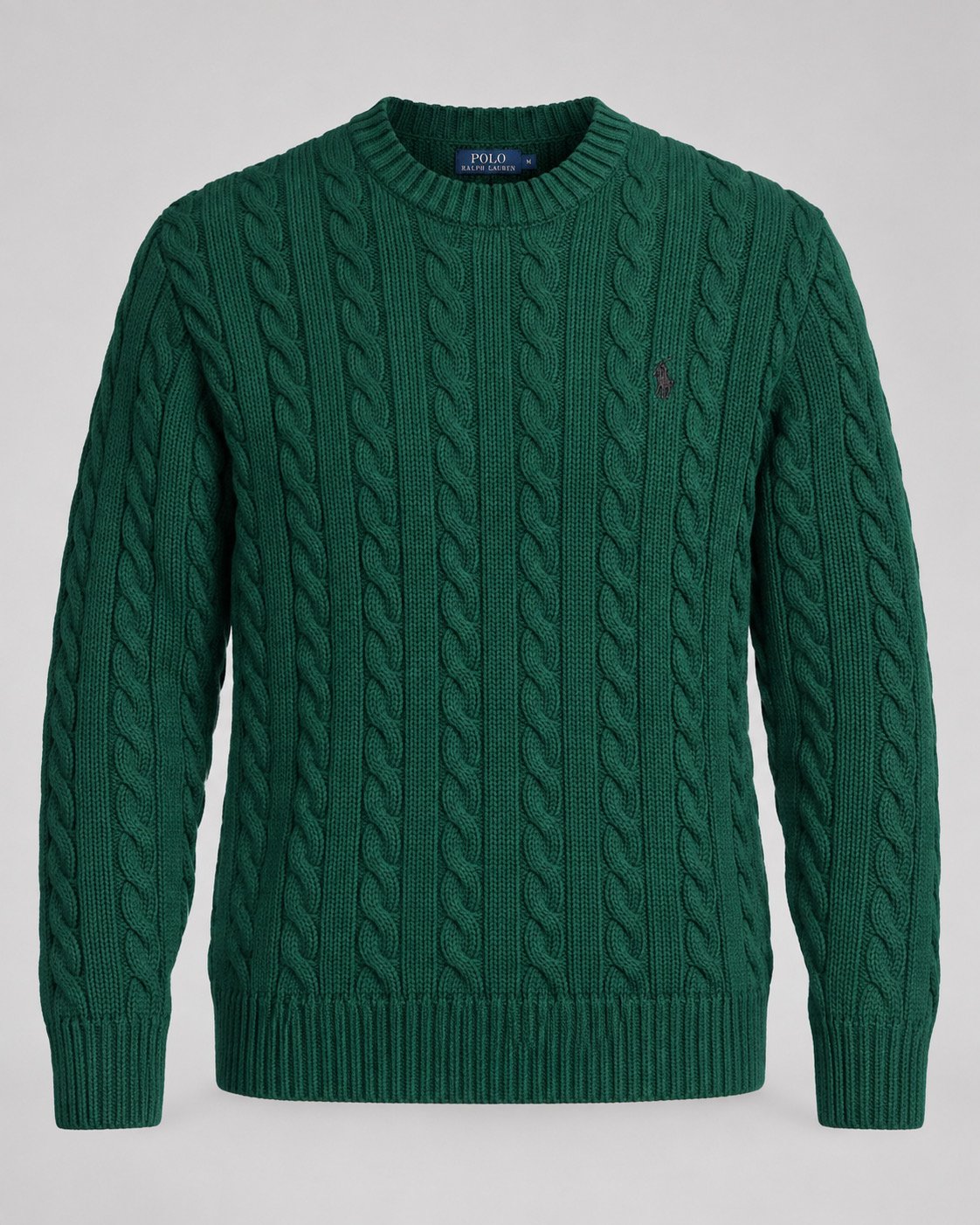 POLO RL Cable Knit – i Gjelbër