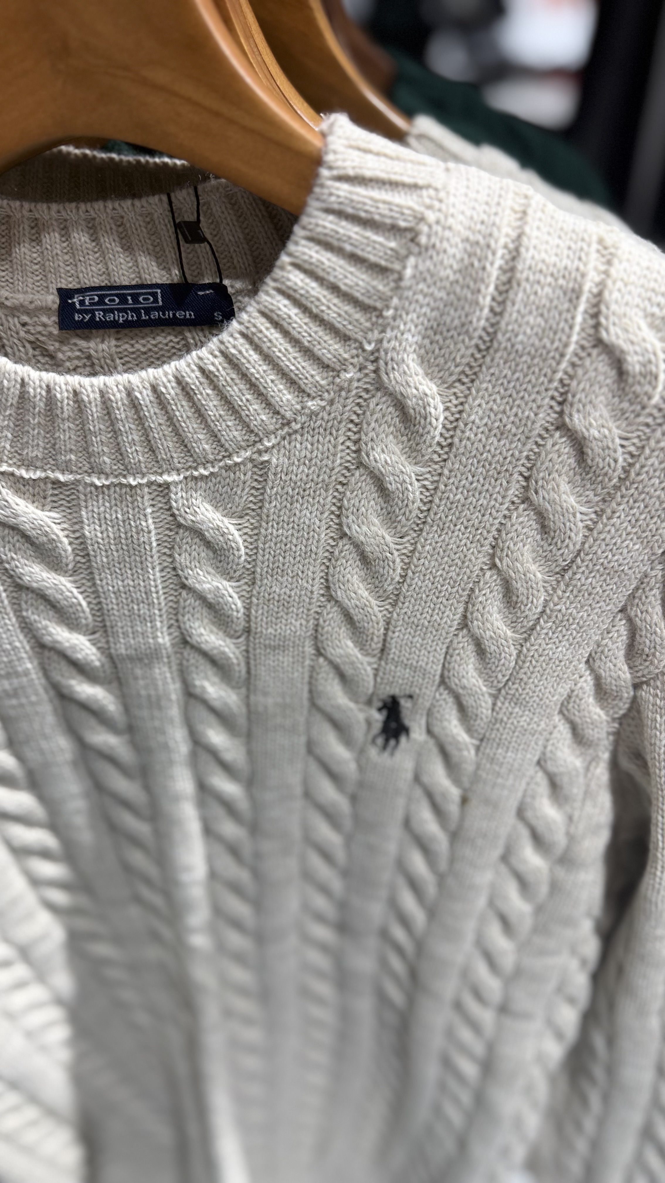 POLO RL Cable Knit – Krem