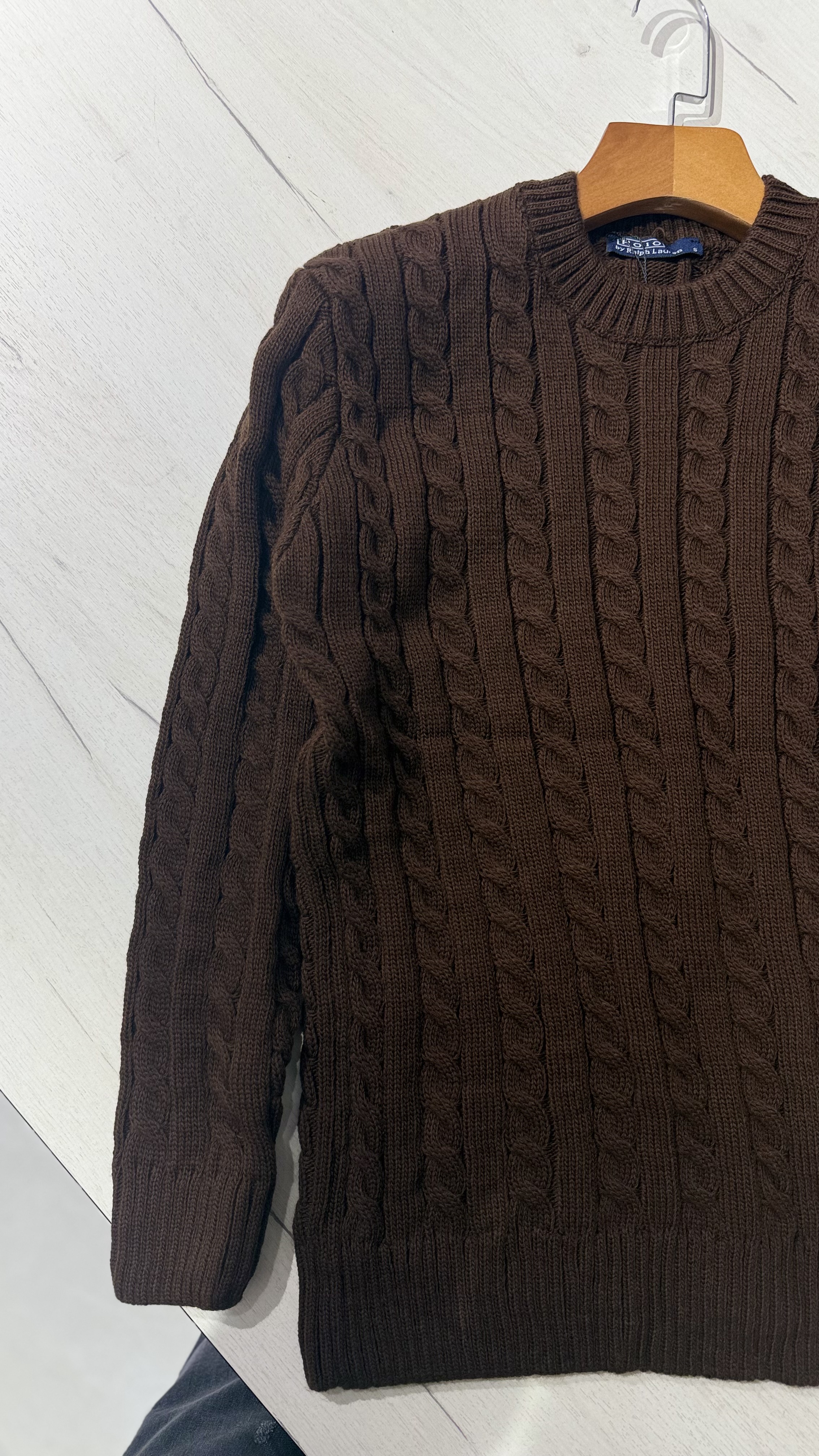 POLO RL Cable Knit – Kafe