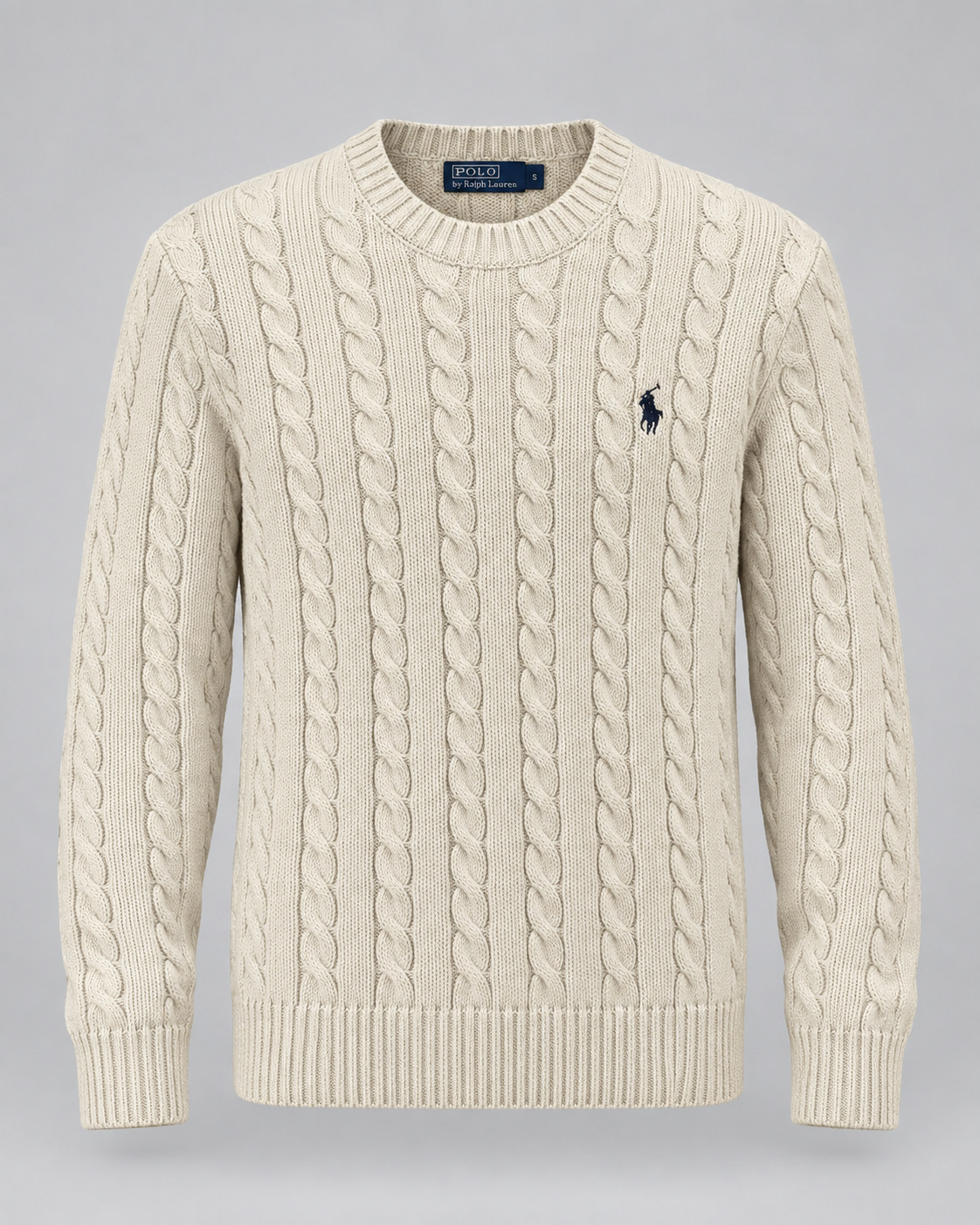 POLO RL Cable Knit – Krem
