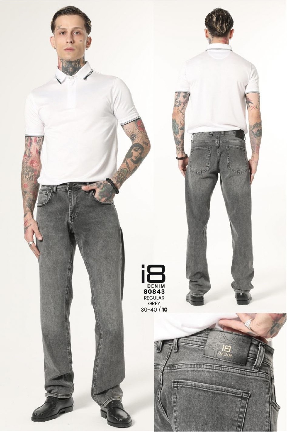 I8 Denim- Regular-Grey843